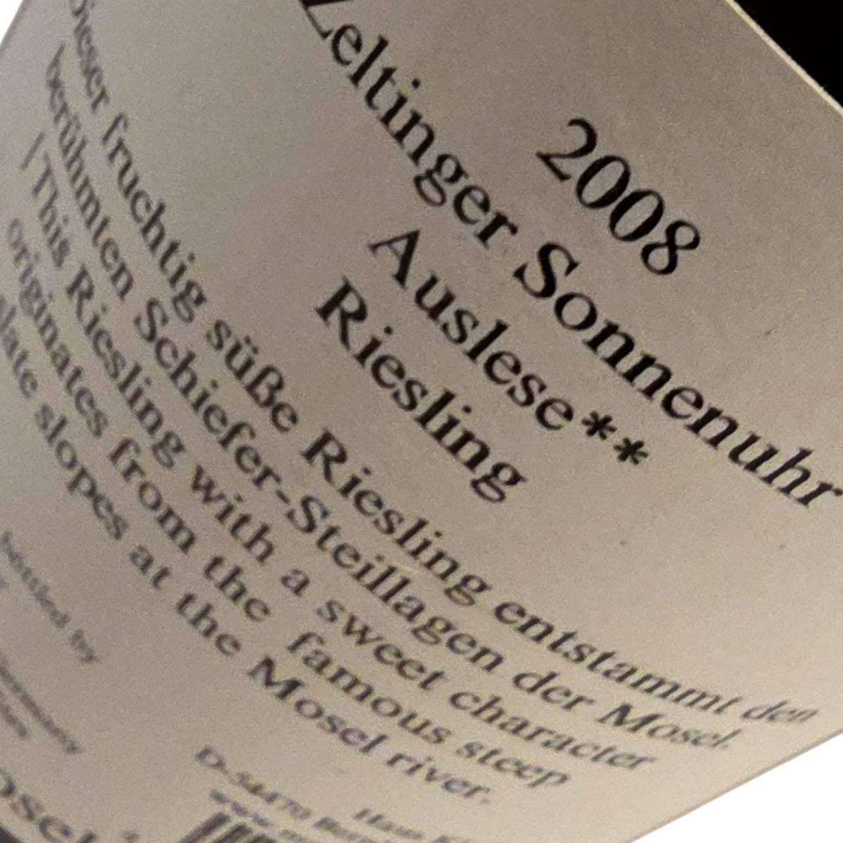 Markus Molitor Zeltinger Sonnenuhr Auslese ** 2008