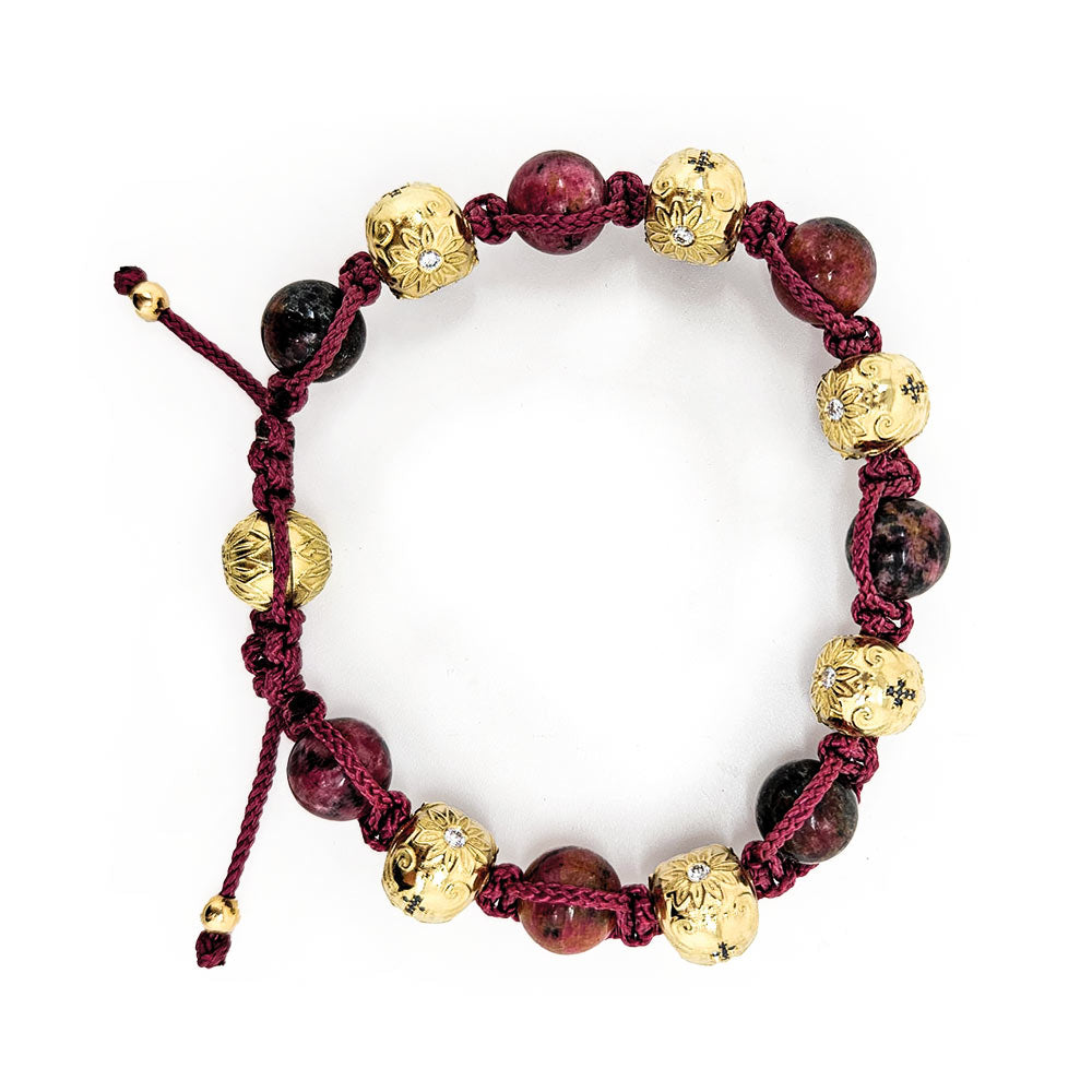 BRACELET UNISEX RHODONIT -  - VINOSAS FINE RARITIES