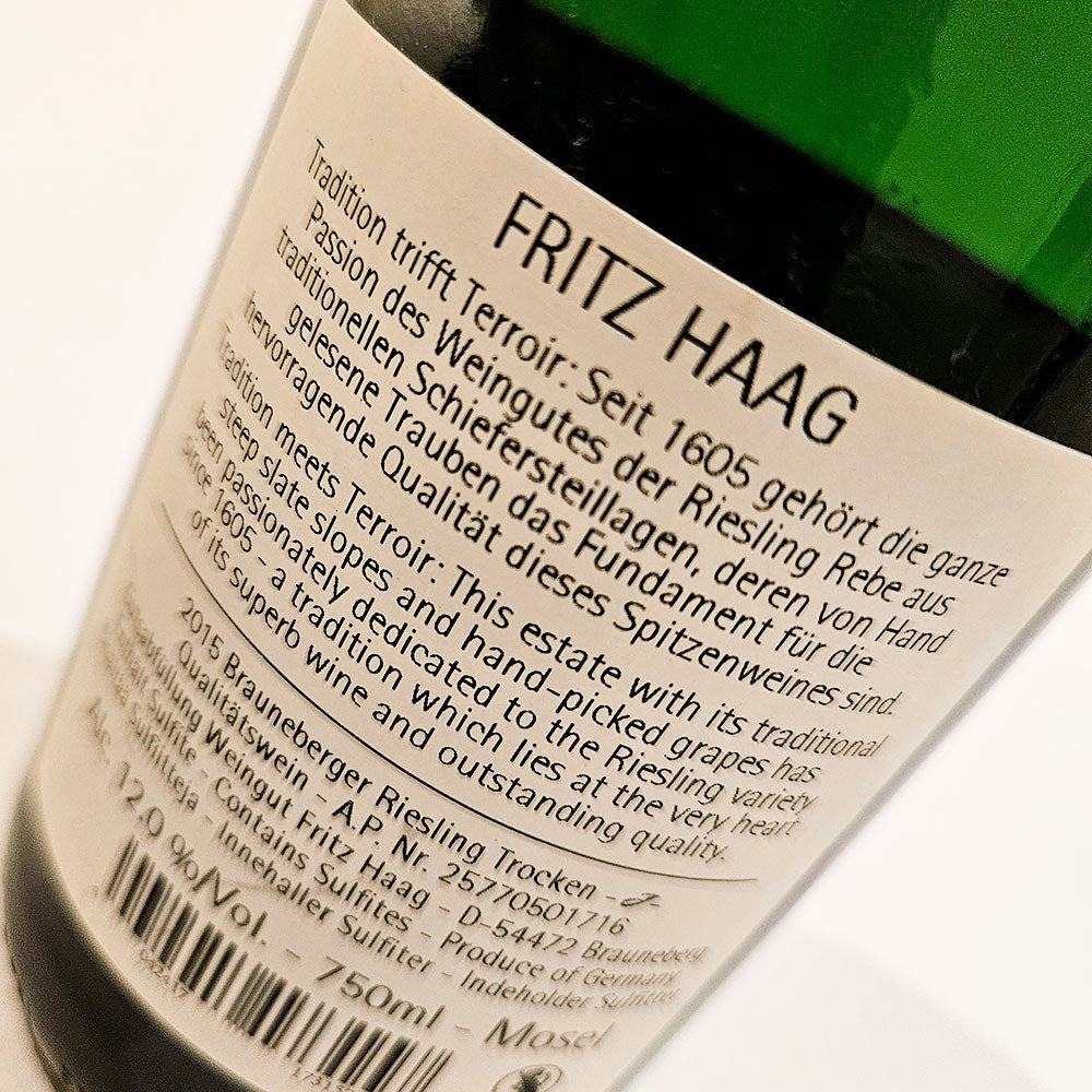 Fritz Haag Brauneberger Riesling trocken 2015 - Weisswein - VINOSAS FINE RARITIES
