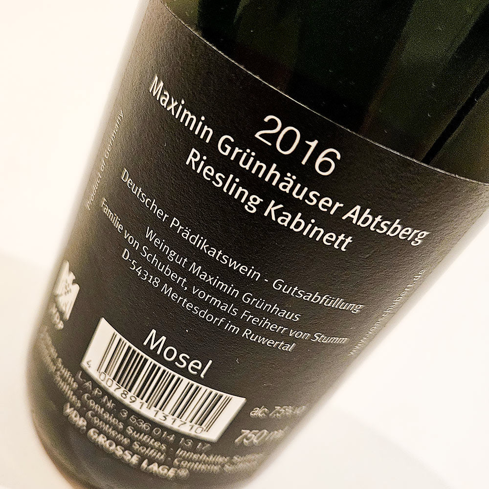 Maximin Grünhaus Abtsberg Riesling Kabinett 2016 - Weisswein - VINOSAS FINE RARITIES