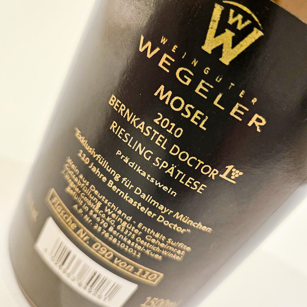 Weingut Wegeler Bernkasteler Doctor Spätlese - Sonderabfüllung 110 Jahre Wegeler - Magnum 2010 - Weisswein - VINOSAS FINE RARITIES