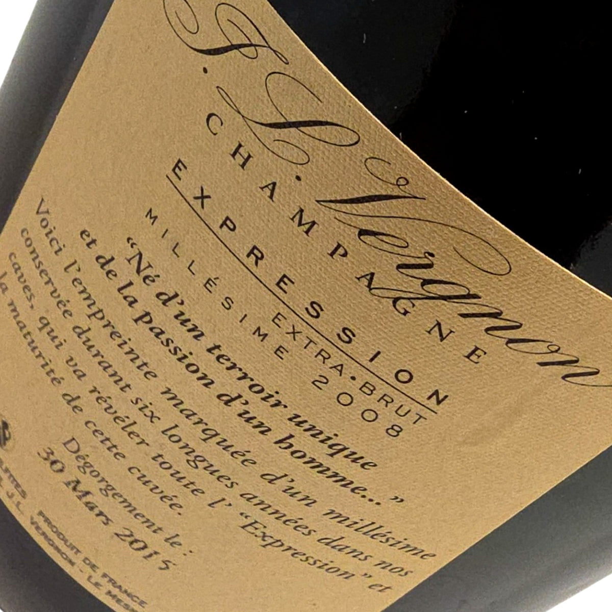 J. L. Vergnon Champagne Expression Blanc de Blancs Grand Cru Extra Brut Millesime 2008