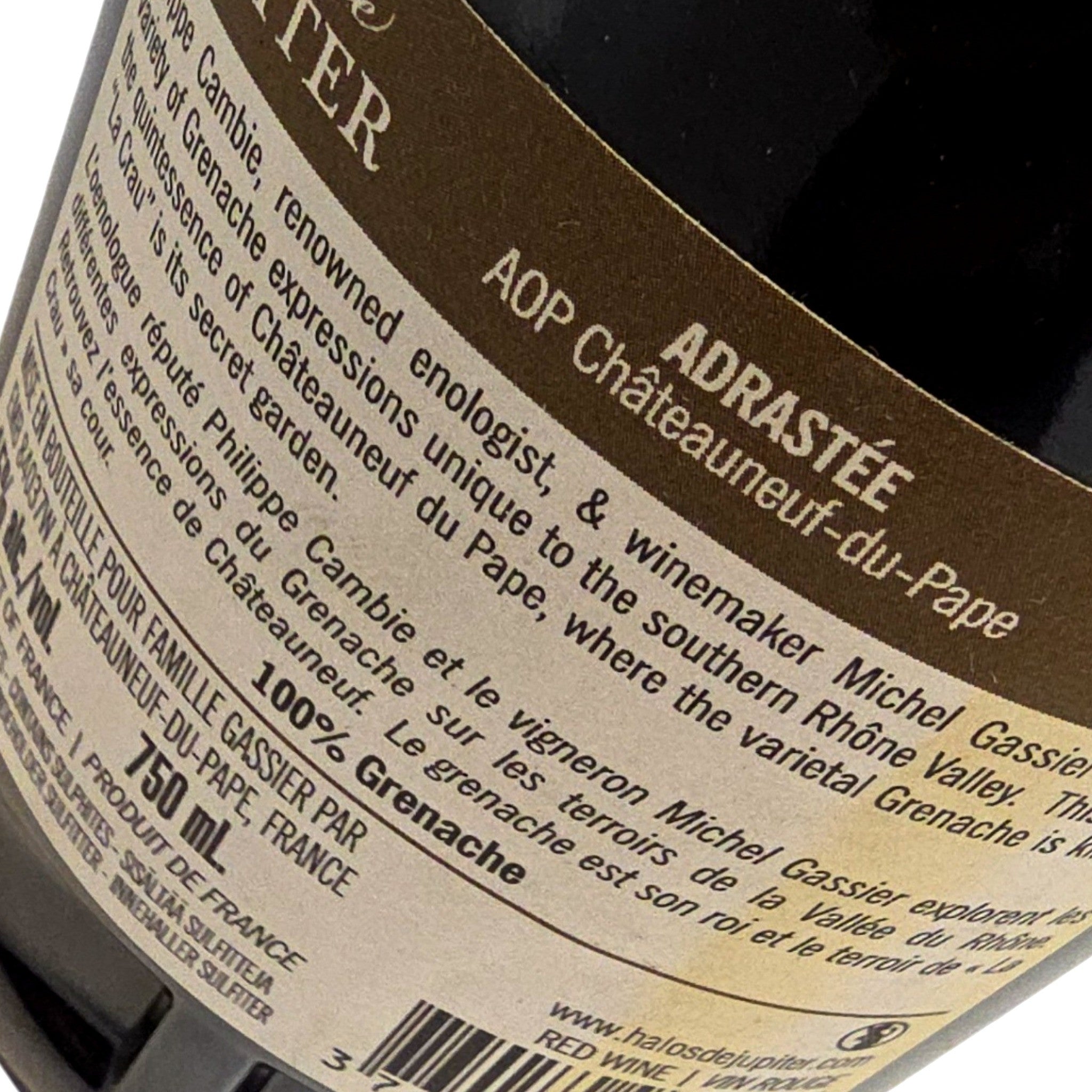 Halos de Jupiter Chateauneuf du Pape Adrastee 2015
