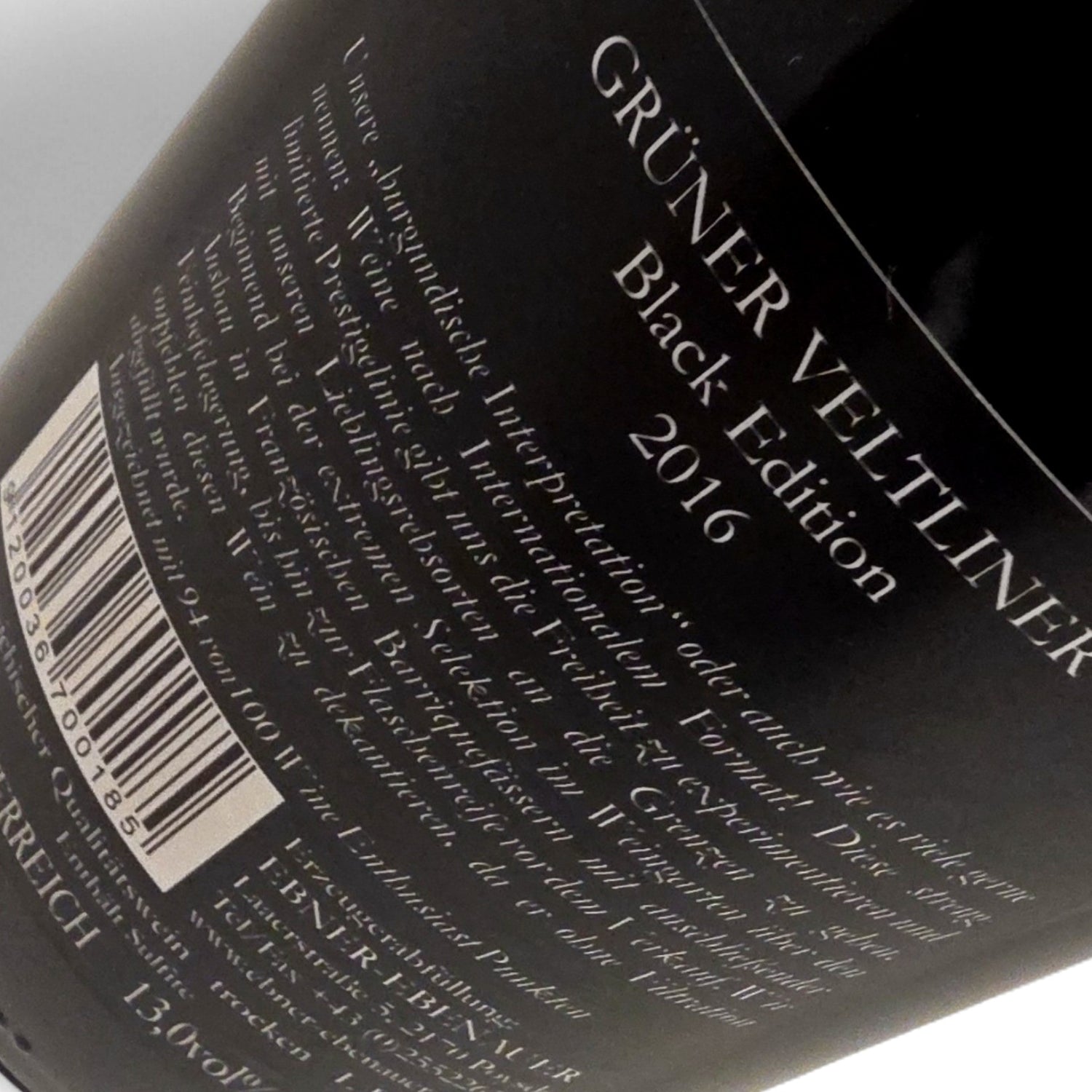 Ebner Ebenauer Black Edition Grüner Veltliner 2016