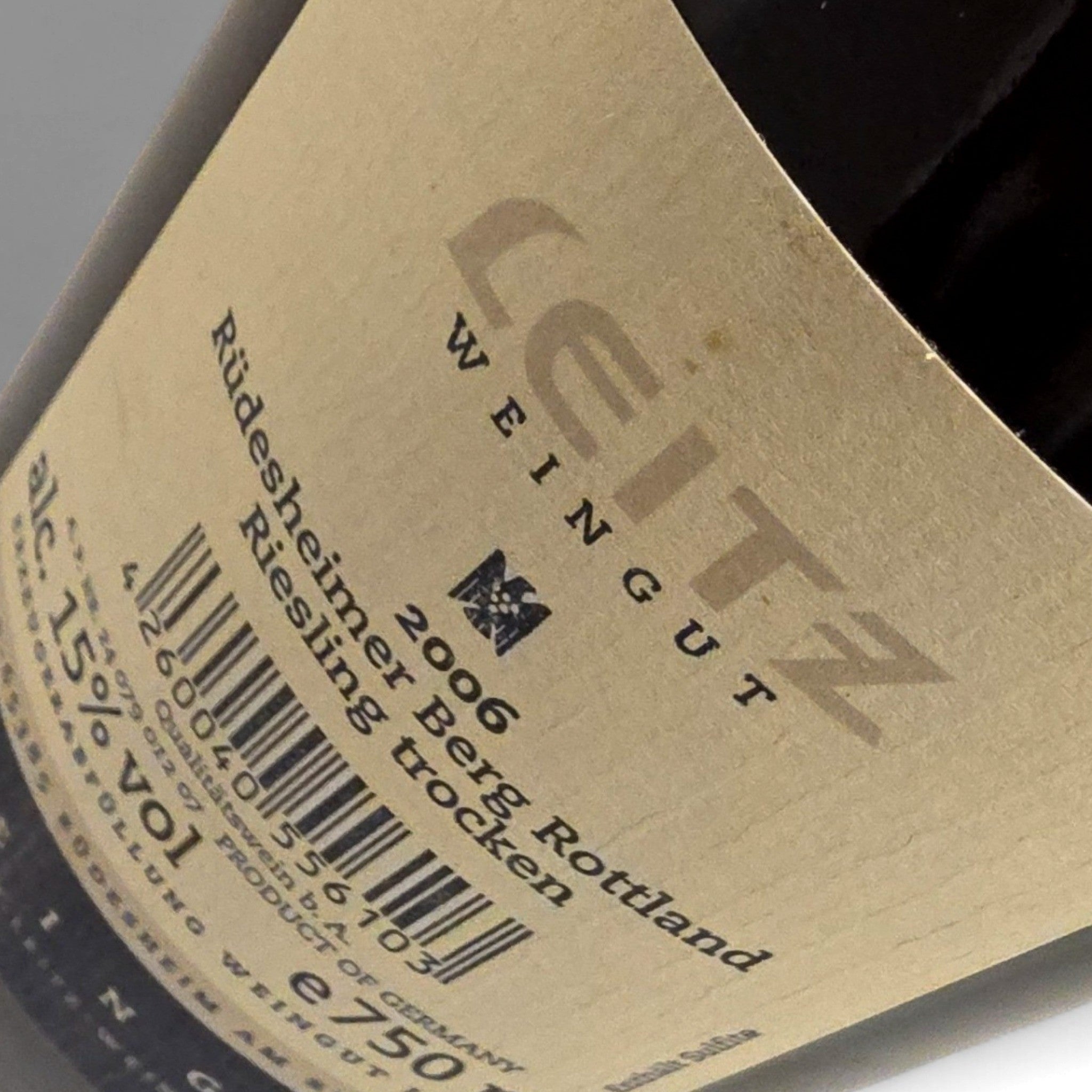 Leitz Rüdesheimer Berg Rottland Alte Reben Riesling Trocken Goldkapsel 2006