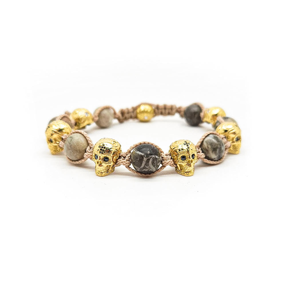 BRACELET UNISEX FOSSIL-KORALLE -  - VINOSAS FINE RARITIES