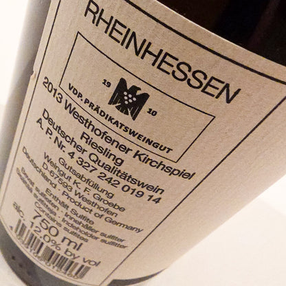 Groebe Winery Westhofener Kirchspiel Grande Reserve Riesling 2013