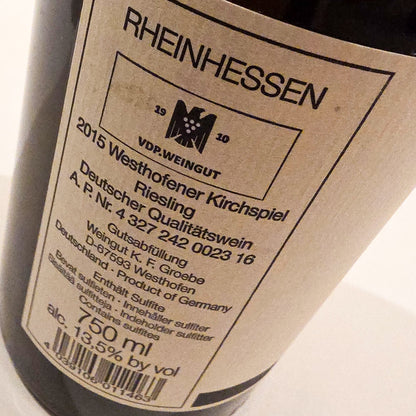 Groebe Winery Westhofener Kirchspiel Grande Reserve Riesling 2015