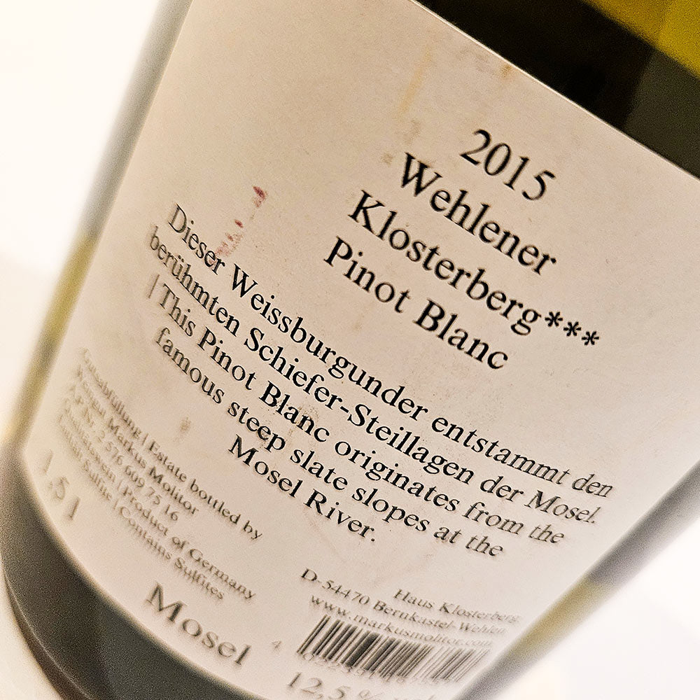 Markus Molitor Wehlener Klosterberg Pinot Blanc *** 2015 [Magnum]